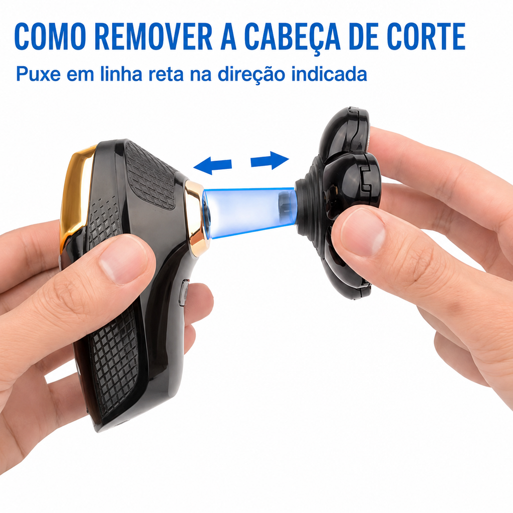 Barbeador Elétrico 5 em 1 com 7 Cabeças Flutuantes para Cabeça e Barba